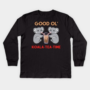 Good Ol' Koala tea time Kids Long Sleeve T-Shirt